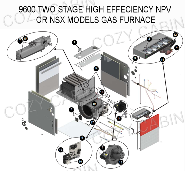 TWO STAGE HIGH EFFECIENCT NPV OR NSX MODELS GAS FURNACE (9600) #9600